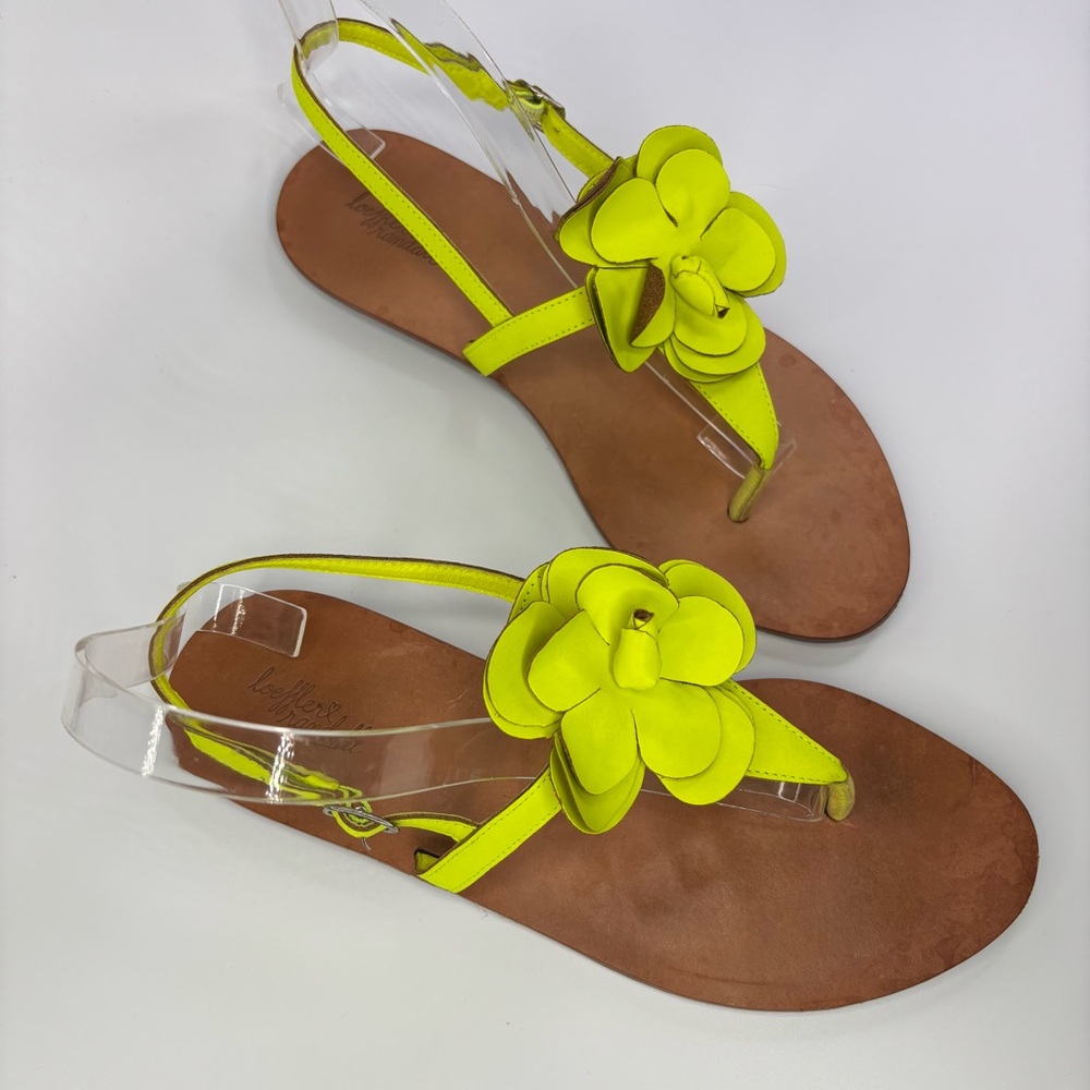 Loeffler Randall Neon Yellow Floral Thong Sandals